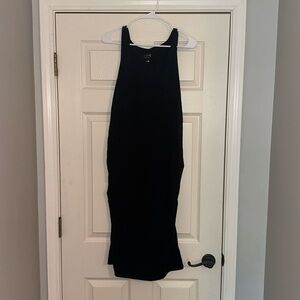 Black Isabel Maternity Ruched Tank Dress